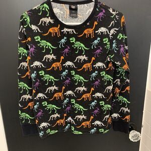 Hyde & Eek Women's  M Dino 2-Pc Halloween Pajama PJ Set Skeleton Dinosaurs Dino